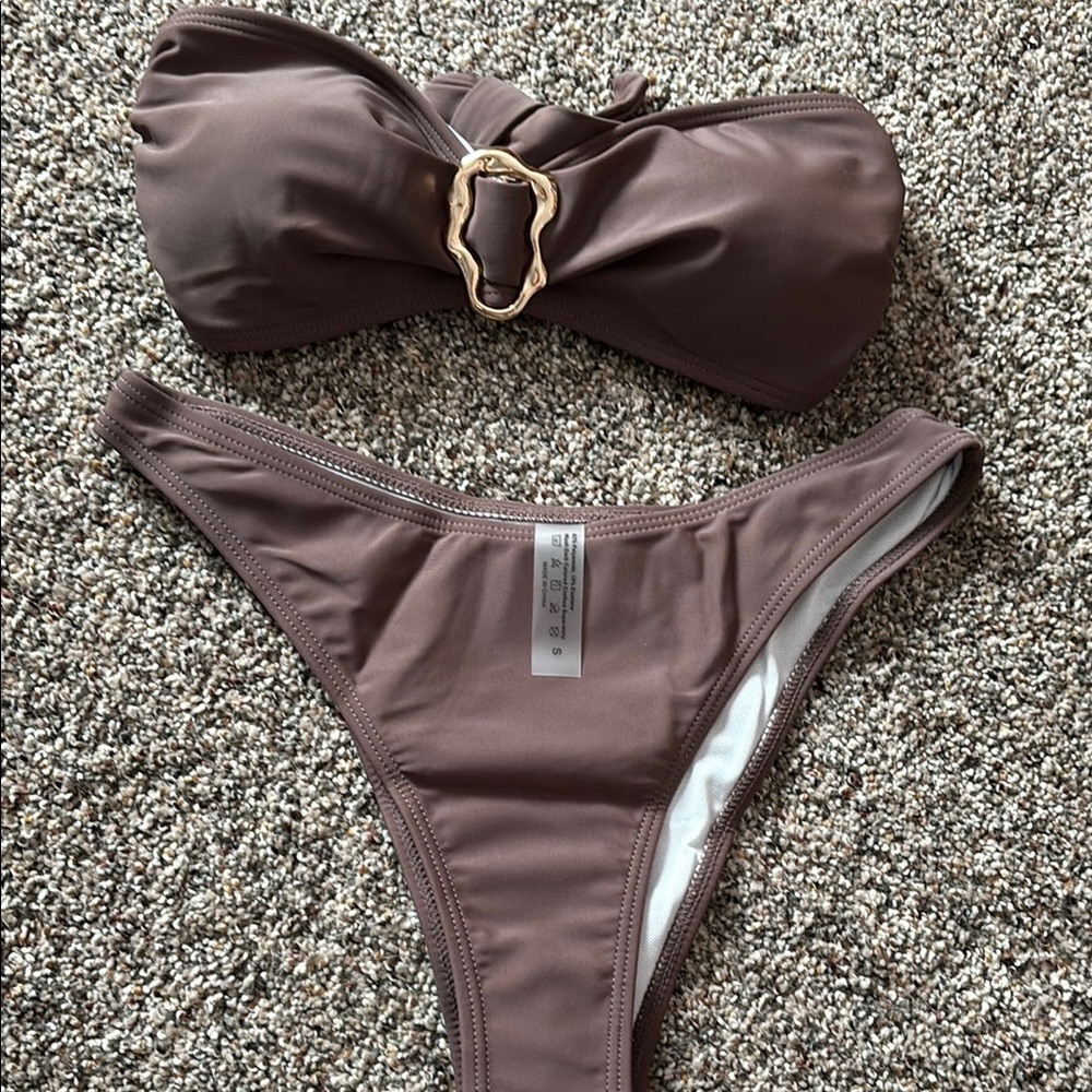Elegant Brown Bikini Set